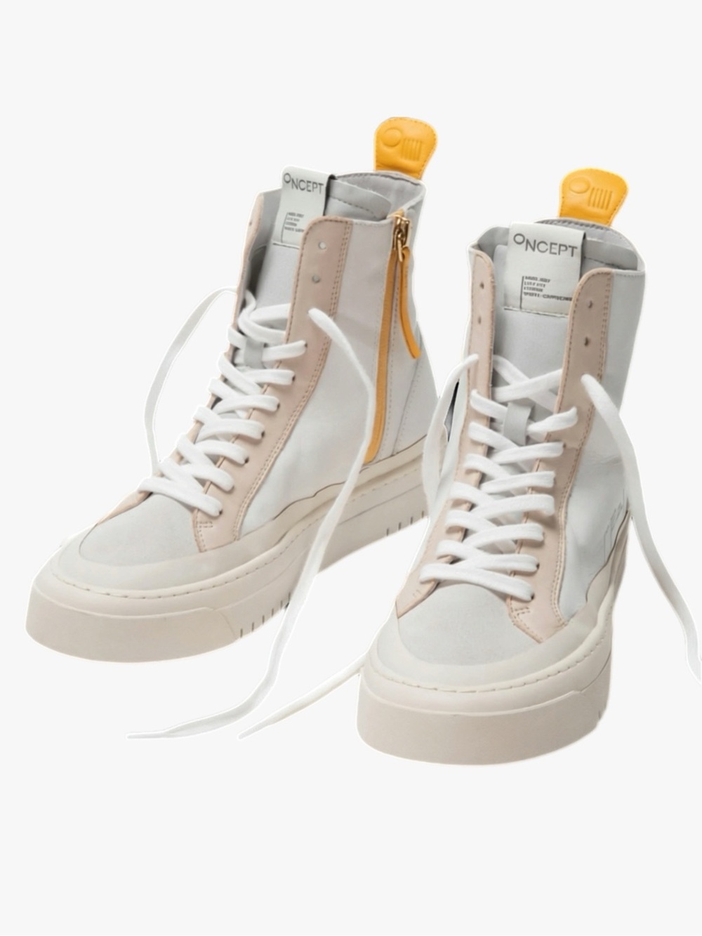 Anthropologie Oncept Libson High Top Sneaker White Cloud Cappuccino Women’s Sz 6
